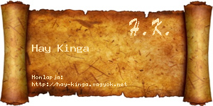 Hay Kinga névjegykártya