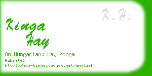 kinga hay business card